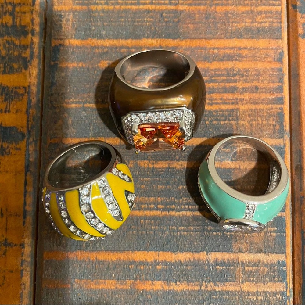 Colorful Statement Rings Set - Picture 2 of 6